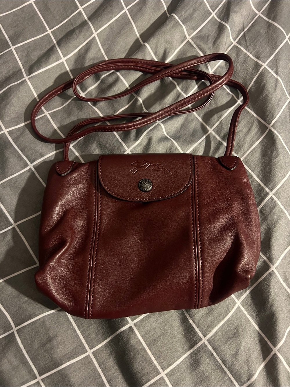 Longchamp Small Crossbody Bag in Burgundy